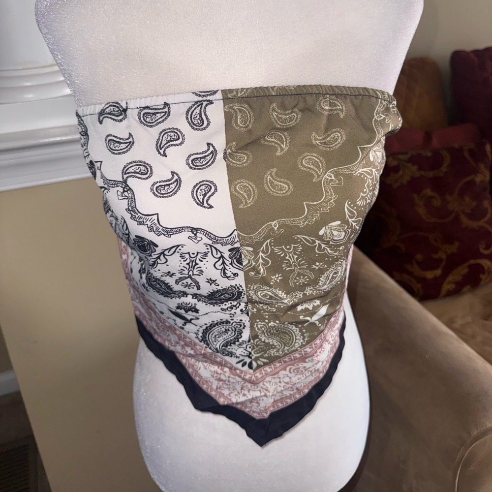 Shein Patchwork Bandana Top
